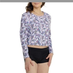 New! Coolibar Aulea Surf Rash Guard 50 + UPF womans shirt top long sleeve Large